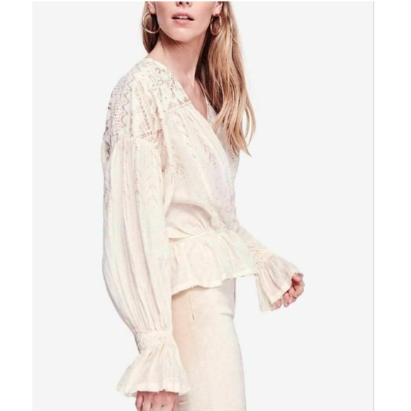 Free People Counting Stars Cotton Metallic Blouse - Picture 3 of 3